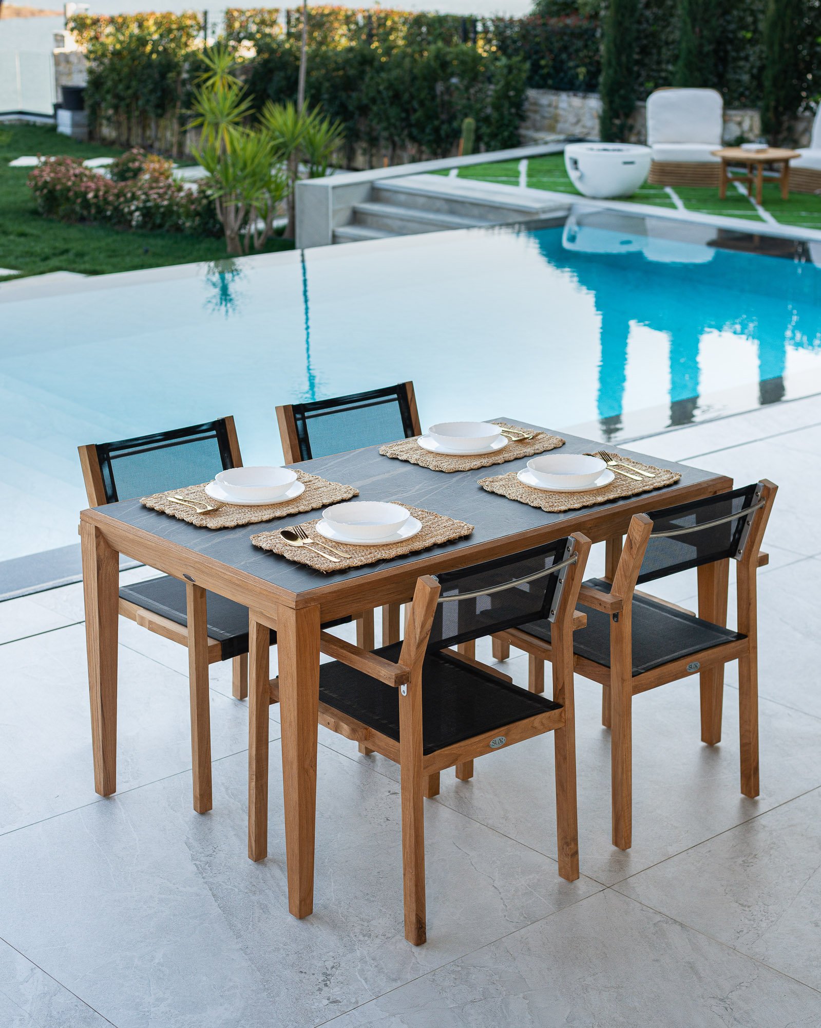 ASTRA  DINING TABLE  & CHARL ARM CHAIR
